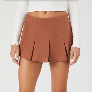 Forever 21 Small Burnt Orange Pleated Mini Skort